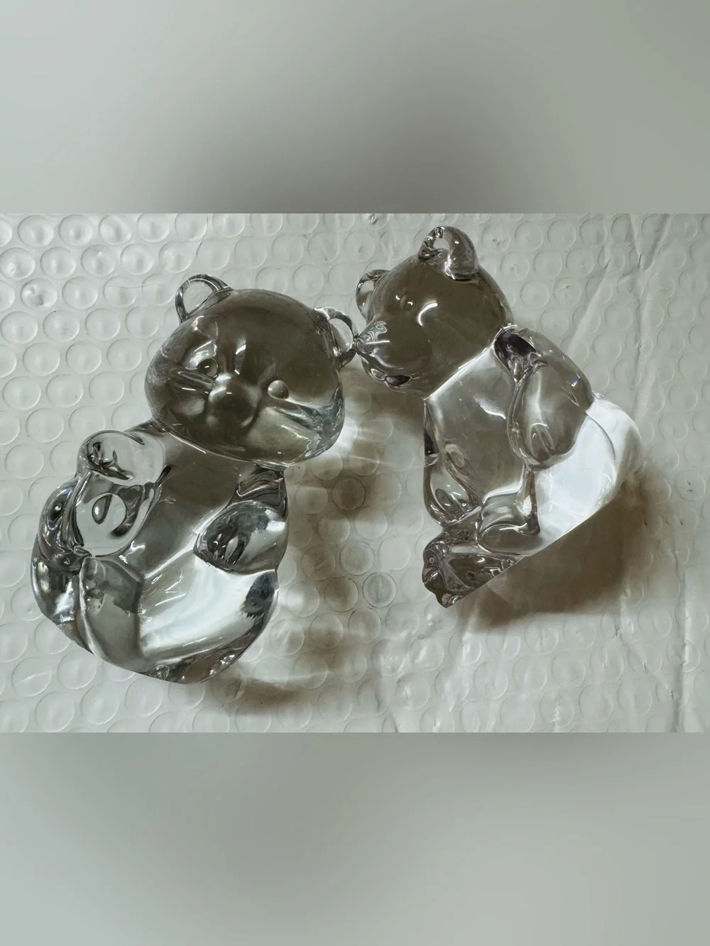 Vintage Princess House Clear Glass Bear Figurines -One